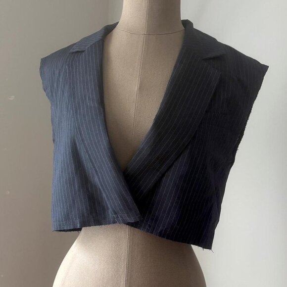 Zara Women's Navy and Blue Crop-top - Picture 1 of 4